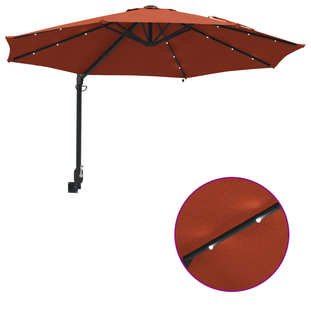 Produktbild för Trädgårdsparasol Terracotta 248 x 248 x 148 cm