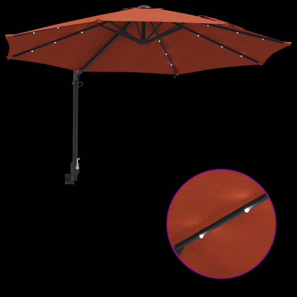 Produktbild för Trädgårdsparasol Terracotta 248 x 248 x 148 cm