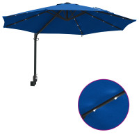 Produktbild för Trädgårdsparasol 248 x 248 x 148 cm Polyester och Stål Azurblå