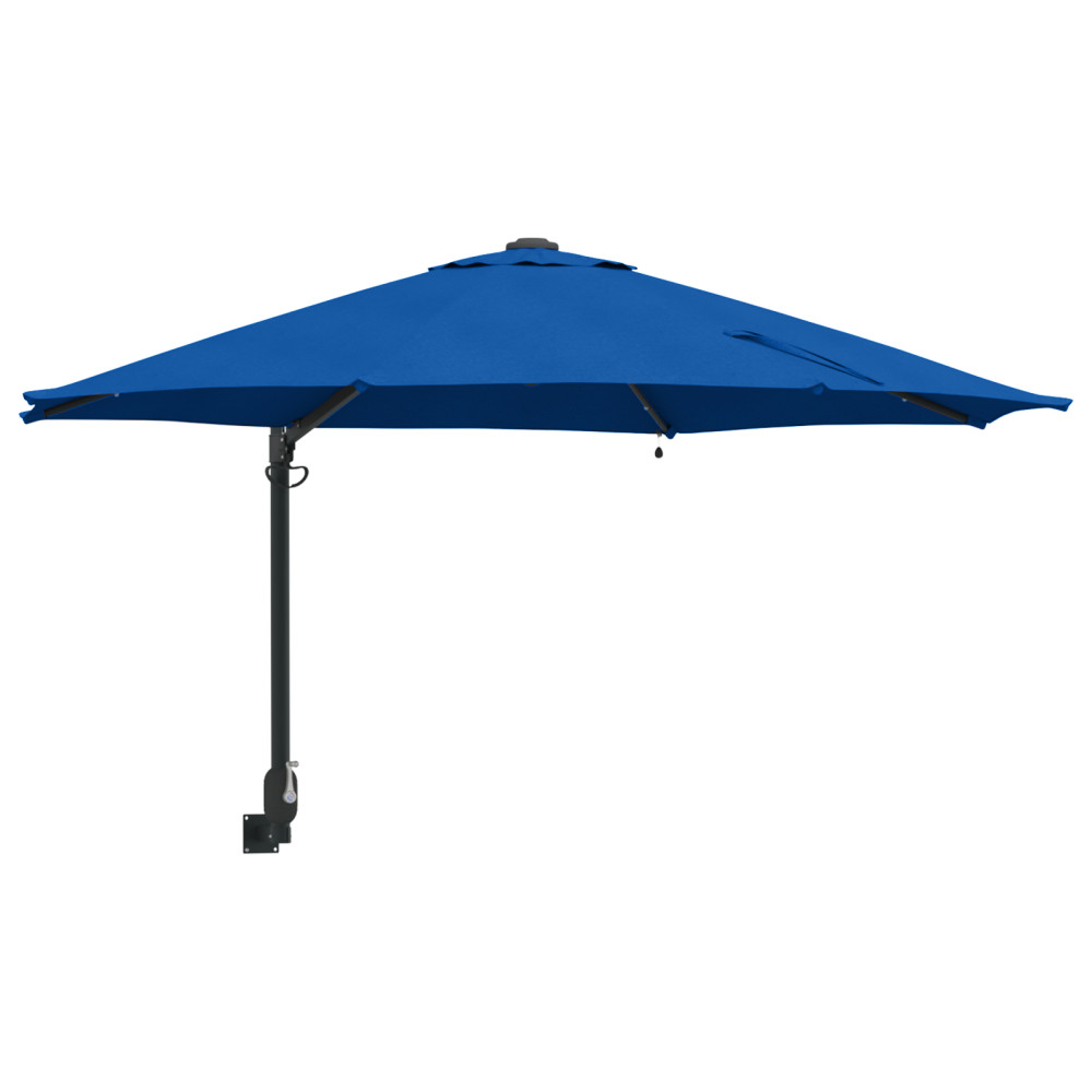 Produktbild för Trädgårdsparasol 248 x 248 x 148 cm Polyester och Stål Azurblå