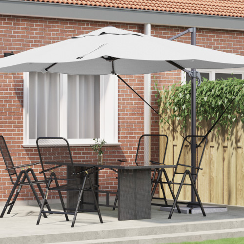 vidaXL Parasoll Sand 351 x 250 x 260 cm Polyester och aluminium