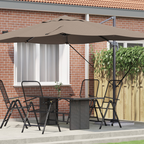 vidaXL Parasoll Taupe 351 x 250 x 260 cm Polyester och aluminium