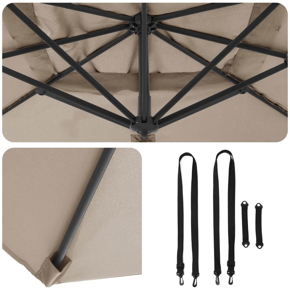 Produktbild för Parasoll Taupe 351 x 250 x 260 cm Polyester och aluminium