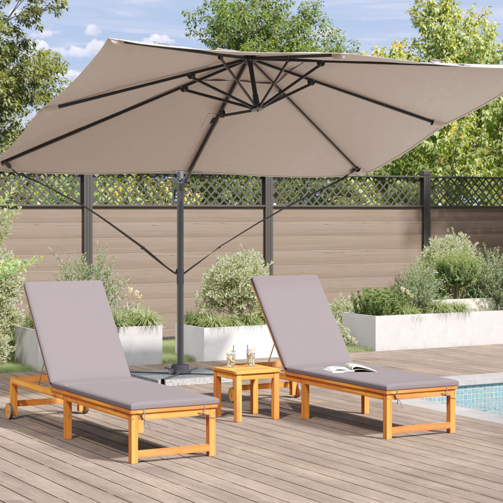 Produktbild för Parasoll Taupe 351 x 250 x 260 cm Polyester och aluminium