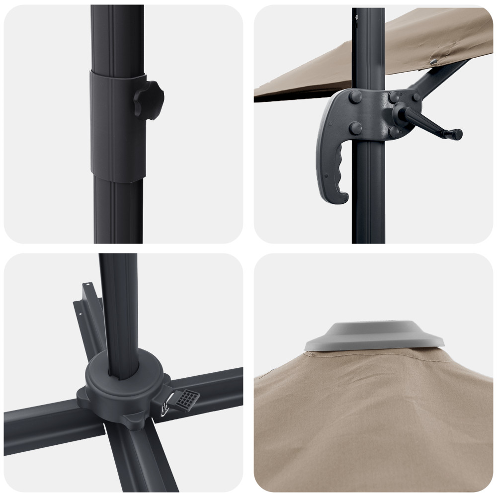 Produktbild för Parasoll Taupe 351 x 250 x 260 cm Polyester och aluminium