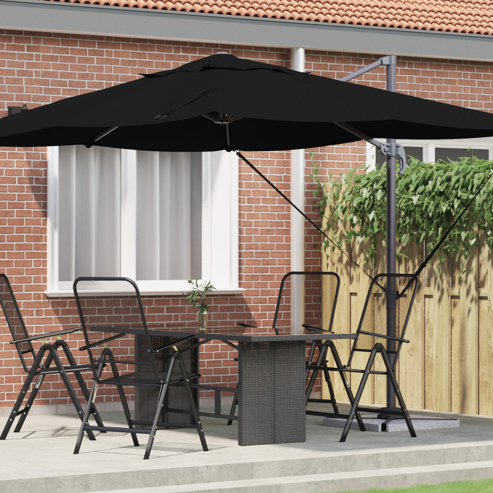 Produktbild för Parasoll Svart 351 x 250 x 260 cm Polyester och aluminium
