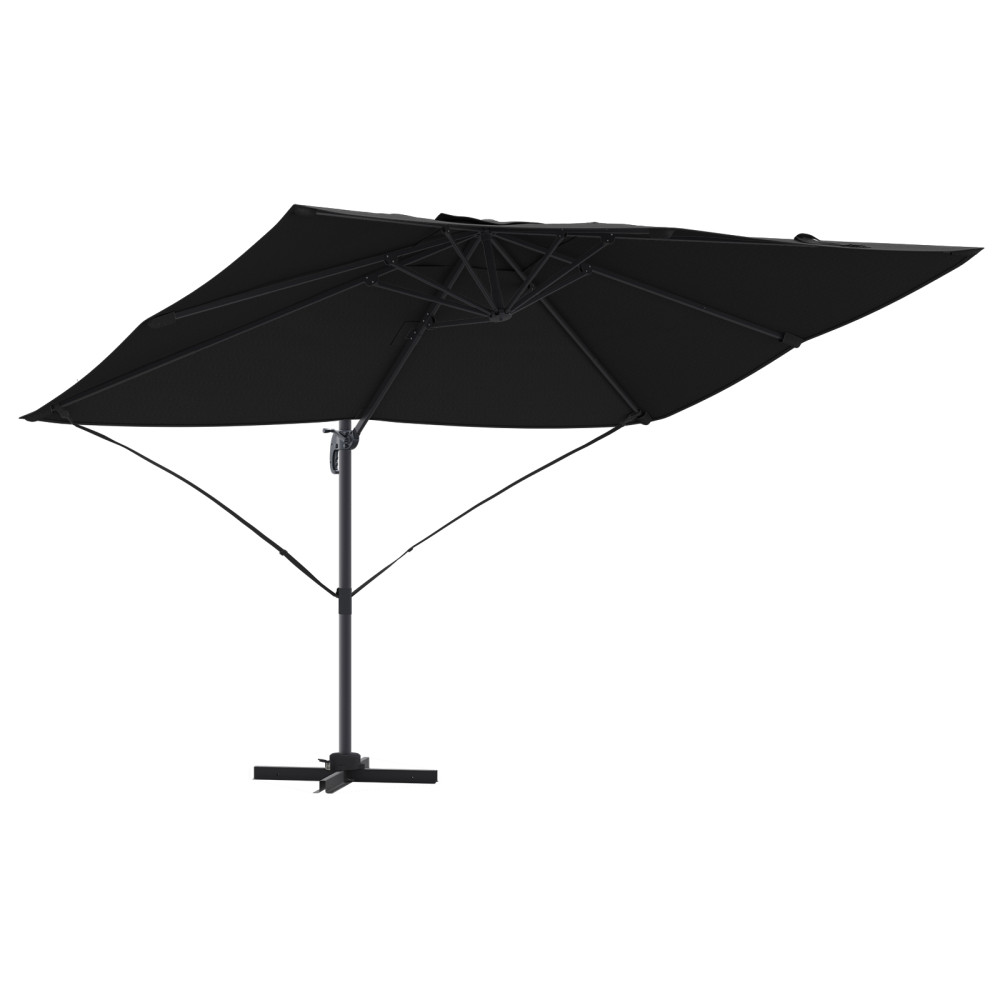 Produktbild för Parasoll Svart 351 x 250 x 260 cm Polyester och aluminium