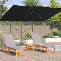 Produktbild för Parasoll Svart 351 x 250 x 260 cm Polyester och aluminium