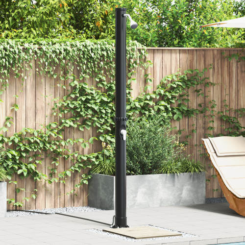 vidaXL Utomhus Solardusch Svart 217 cm PVC och Aluminium