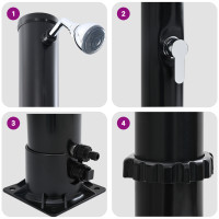 Produktbild för Utomhus Solardusch Svart 217 cm PVC och Aluminium