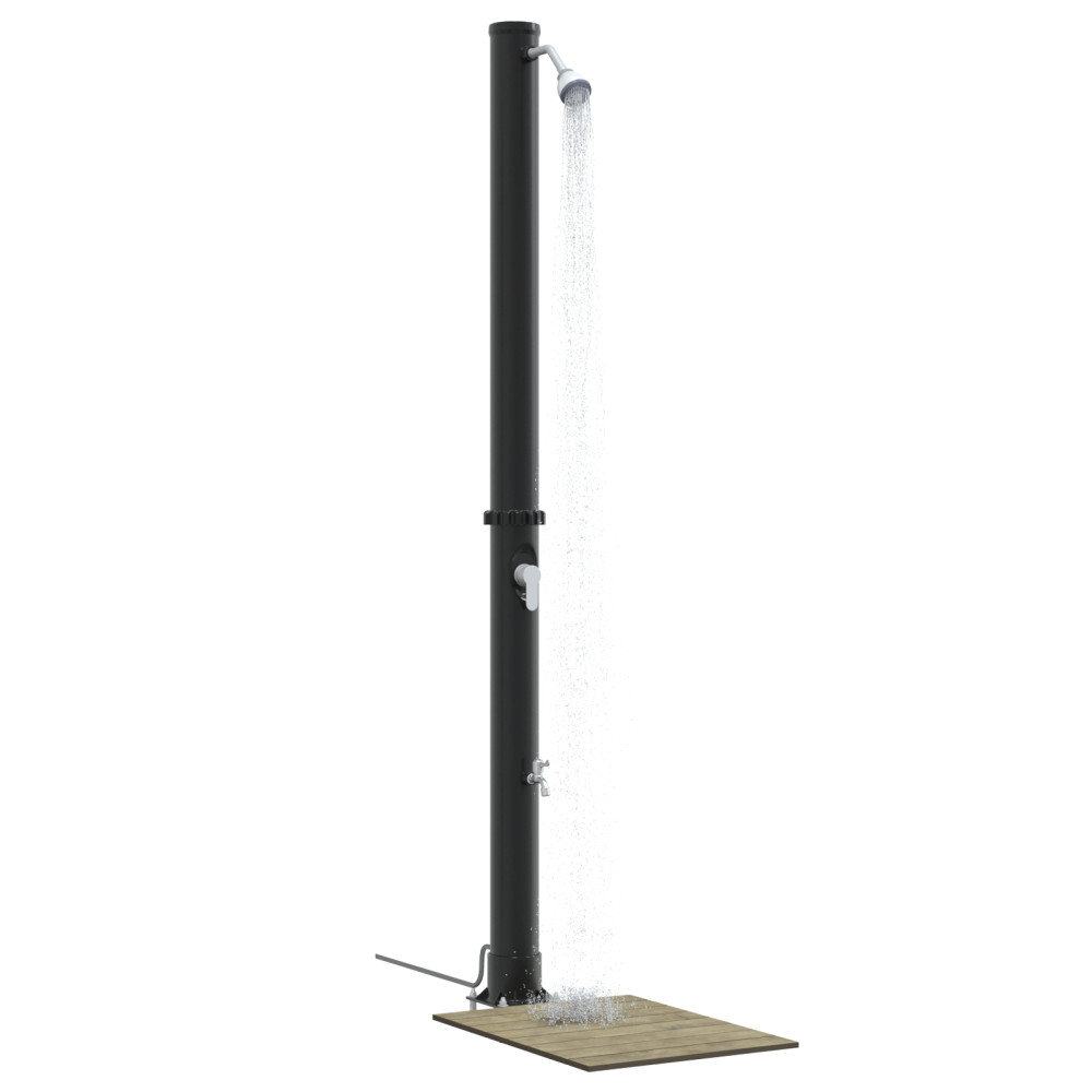 Produktbild för Utomhus Solardusch Svart 217 cm PVC och Aluminium
