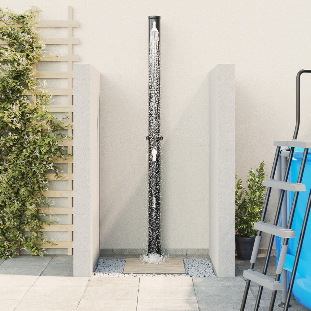 Produktbild för Utomhus Solardusch Svart 217 cm PVC och Aluminium