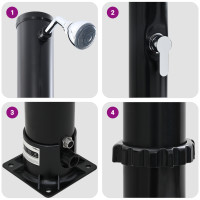 Produktbild för Utomhus Solardusch Svart 217 cm PVC och Aluminium