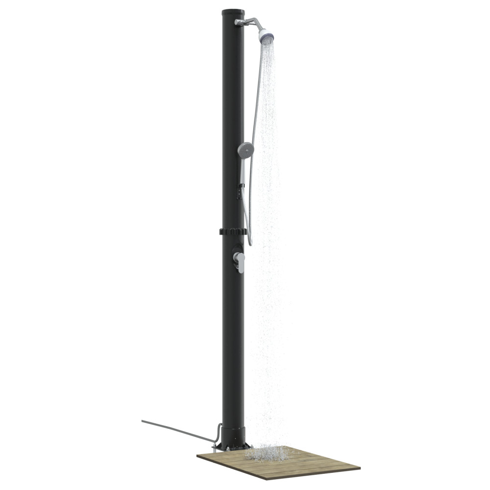 Produktbild för Utomhus Solardusch Svart 217 cm PVC och Aluminium