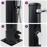 Produktbild för Utomhus Solardusch Svart 217 cm PVC och Aluminium