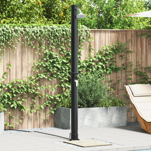 vidaXL Utomhus Solardusch Svart 217 cm PVC och Aluminium