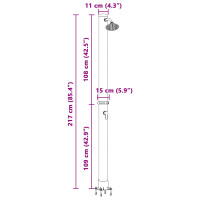 Produktbild för Utomhus Solardusch Svart 217 cm PVC och Aluminium