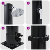 Produktbild för Utomhus Solardusch Svart 217 cm PVC och Aluminium