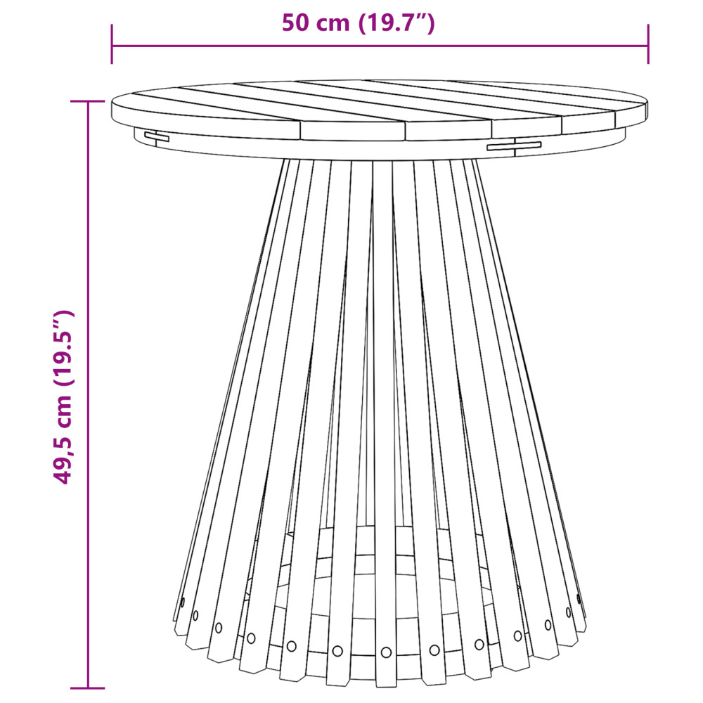 Produktbild för Sidobord Brun 50 x 50 x 49,5 cm Massivt teakträ
