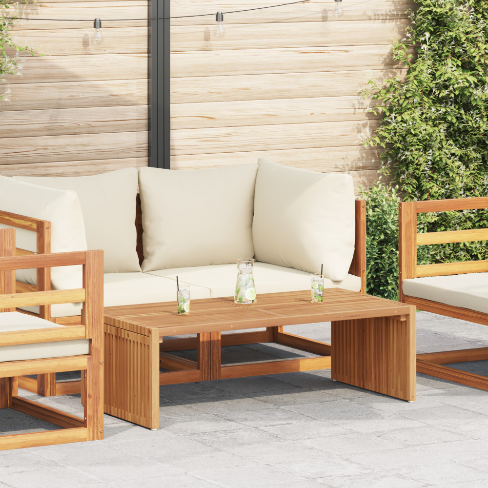 Produktbild för Trädgårds Sidobord Brun 110 x 55 x 35,5 cm Massivt teakträ