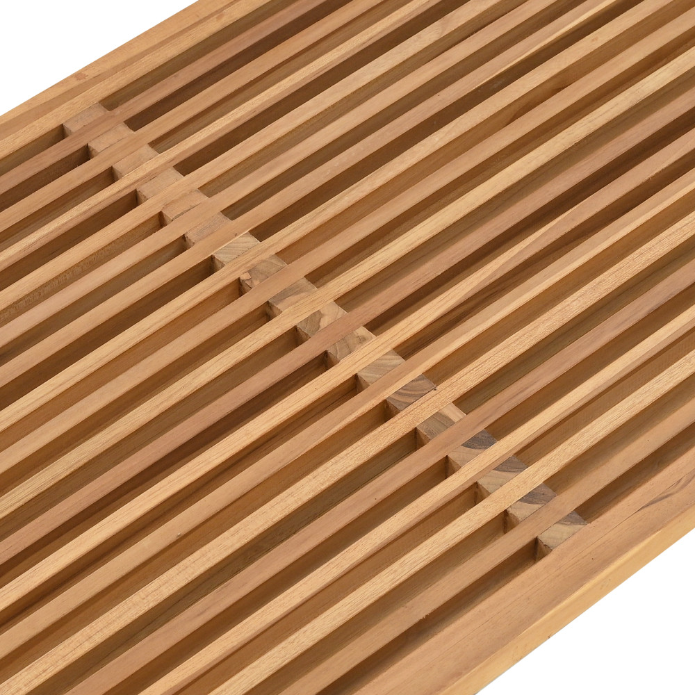 Produktbild för Trädgårds Sidobord Brun 110 x 55 x 35,5 cm Massivt teakträ