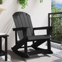 Produktbild för Adirondack Gungstol Svart 92 x 73,5 x 92 cm HDPE