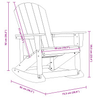 Produktbild för Adirondack Gungstol Svart 92 x 73,5 x 92 cm HDPE