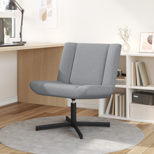 vidaXL Skrivstol Ljusgrå 63 x 75 x 76 cm tyg