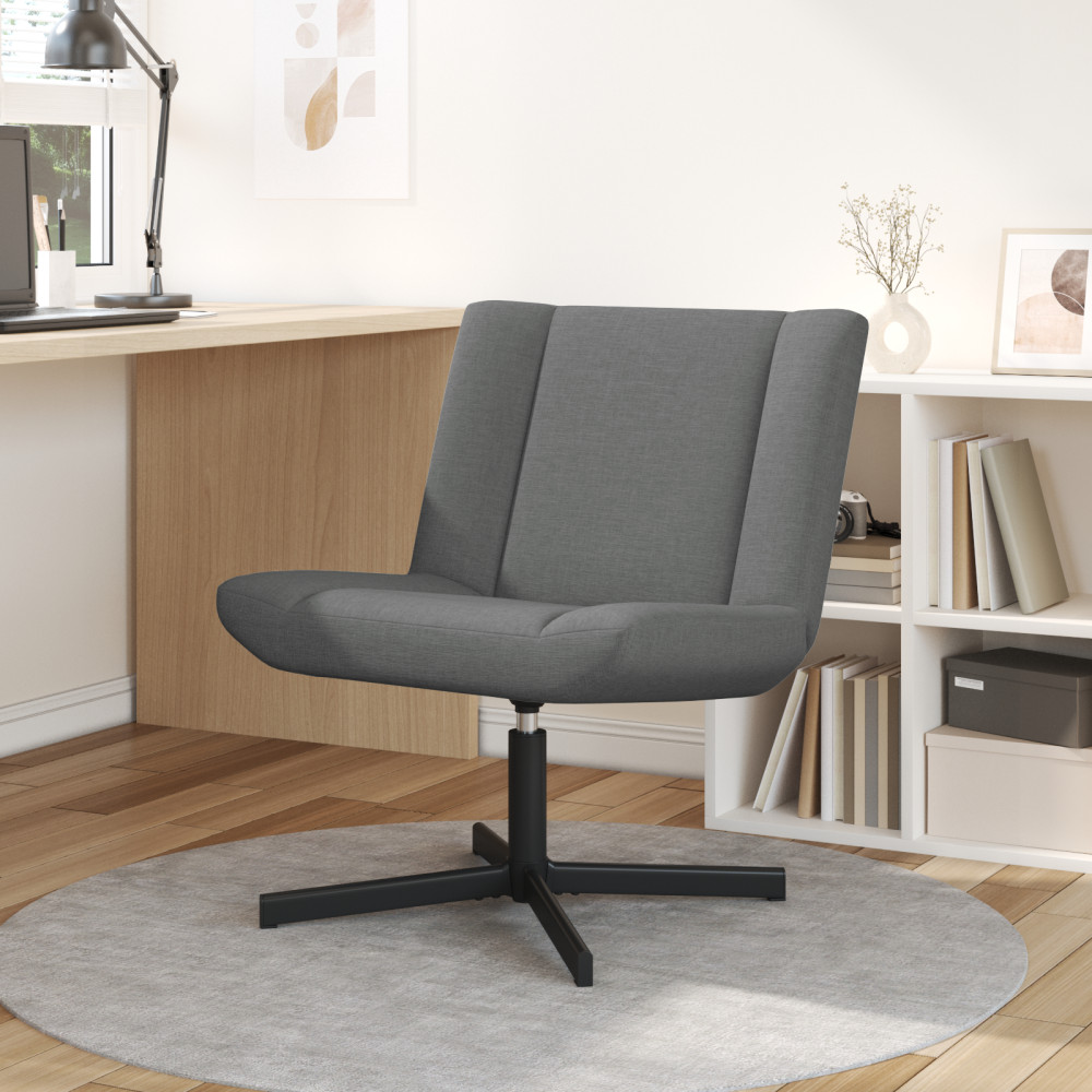 Produktbild för Skrivstol Mörkgrå 63 x 75 x 76 cm tyg