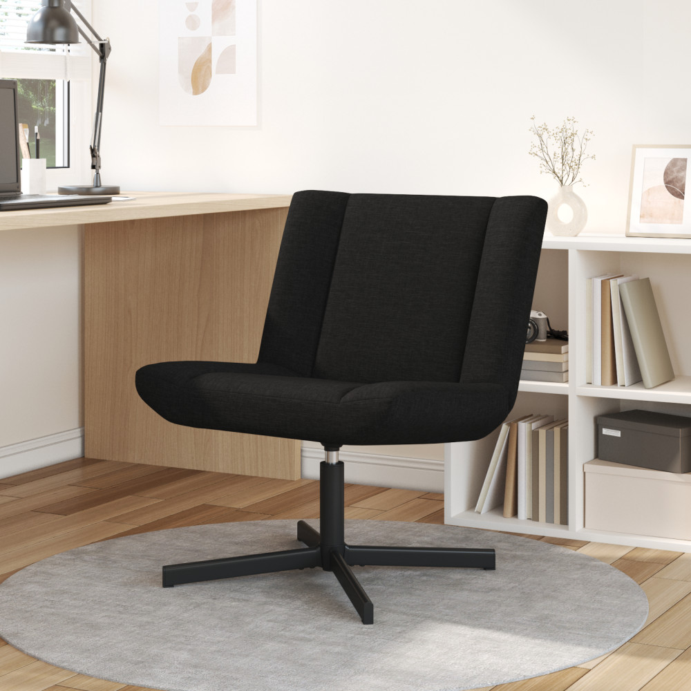 Produktbild för Skrivstol Svart 63 x 75 x 76 cm tyg