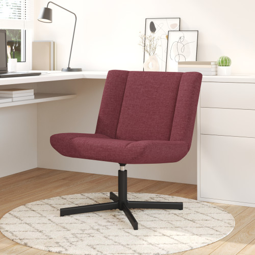 vidaXL Skrivstol Vinröd 63 x 75 x 76 cm tyg