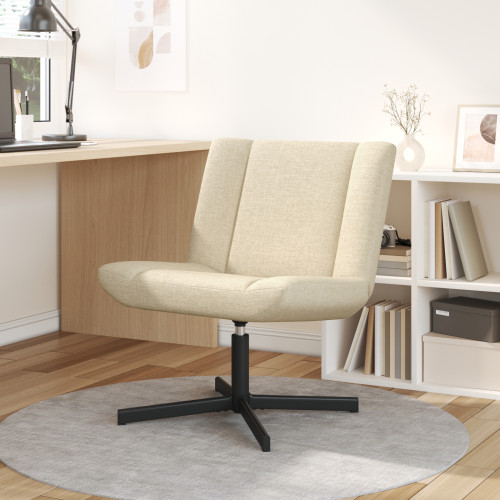 vidaXL Skrivstol Gräddvit 63 x 75 x 76 cm tyg