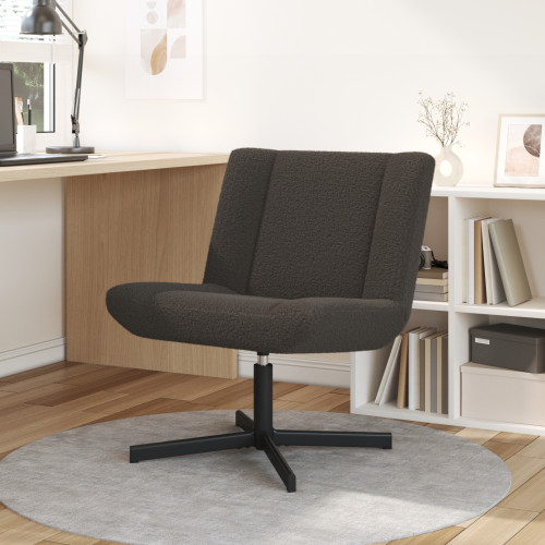 vidaXL Skrivstol Mörkgrå 63 x 75 x 76 cm Sheepskin