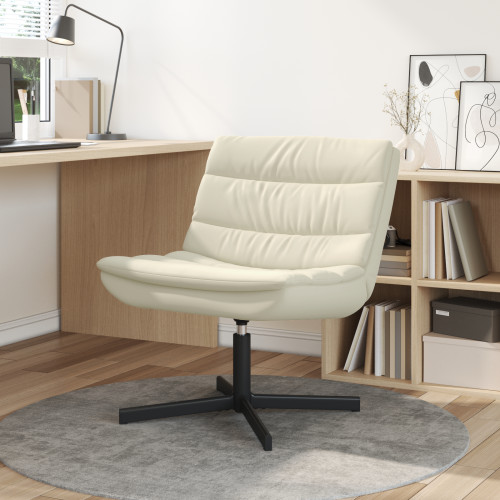 vidaXL Skrivstol Kräm 63 x 75 x 76 cm Konstläder