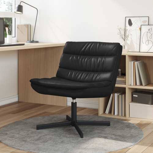 vidaXL Skrivstol Svart 63 x 75 x 76 cm Glansig PU