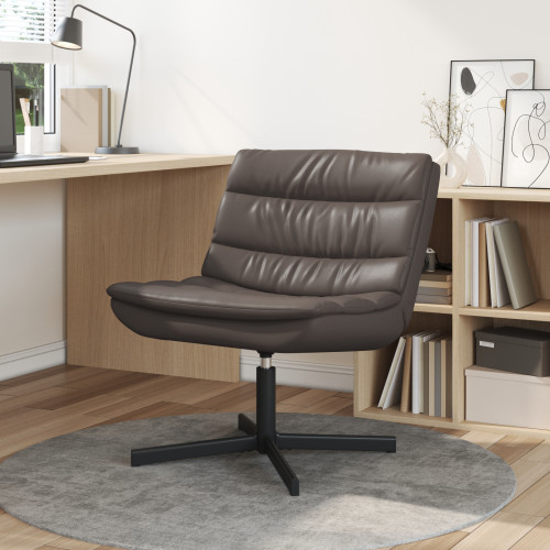 vidaXL Skrivstol Brun 63 x 75 x 76 cm Glansig PU