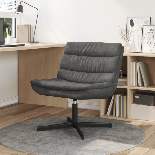 vidaXL Skrivstol Svart 63 x 75 x 76 cm Antik PU
