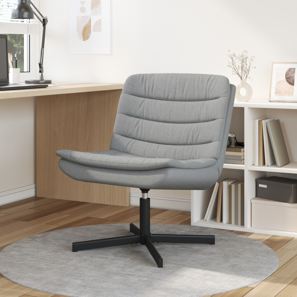 Produktbild för Skrivstol Ljusgrå 63 x 75 x 76 cm tyg