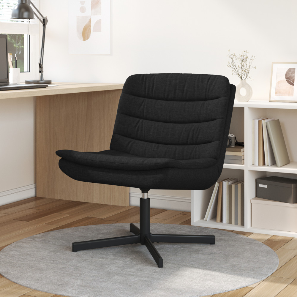 Produktbild för Skrivstol Svart 63 x 75 x 76 cm tyg