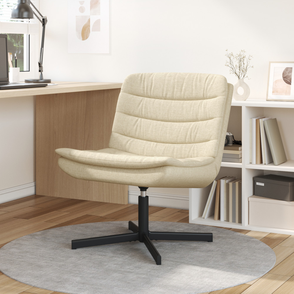 Produktbild för Skrivstol Kräm 63 x 75 x 76 cm tyg