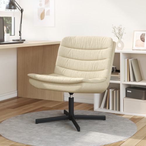 vidaXL Skrivstol Kräm 63 x 75 x 76 cm tyg