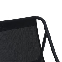 Produktbild för Trädgårdsmöbler med kudde 3 pcs Svart Pulverlackerat stål