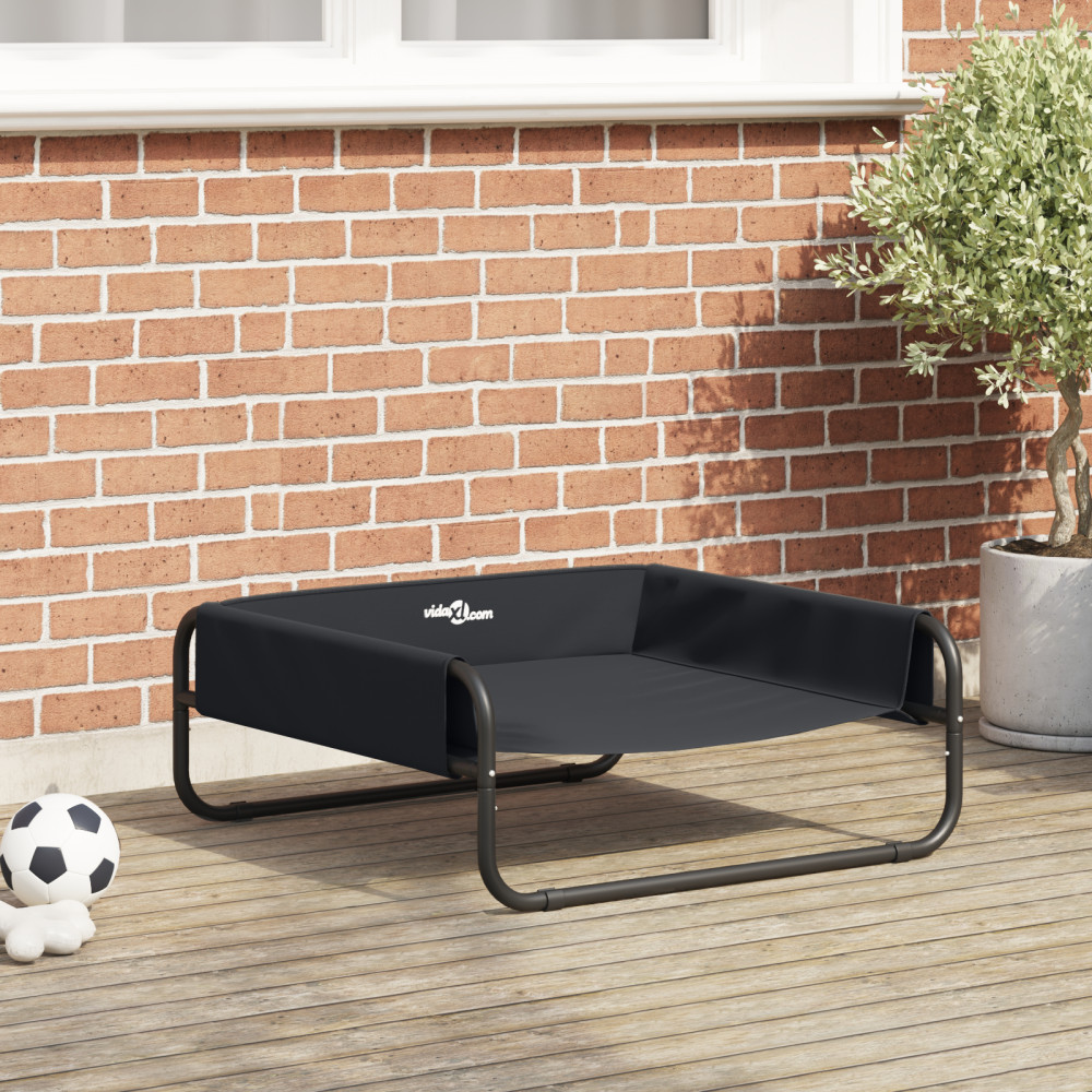 Produktbild för Hundsäng Svart 75 x 75 x 30 cm Stål