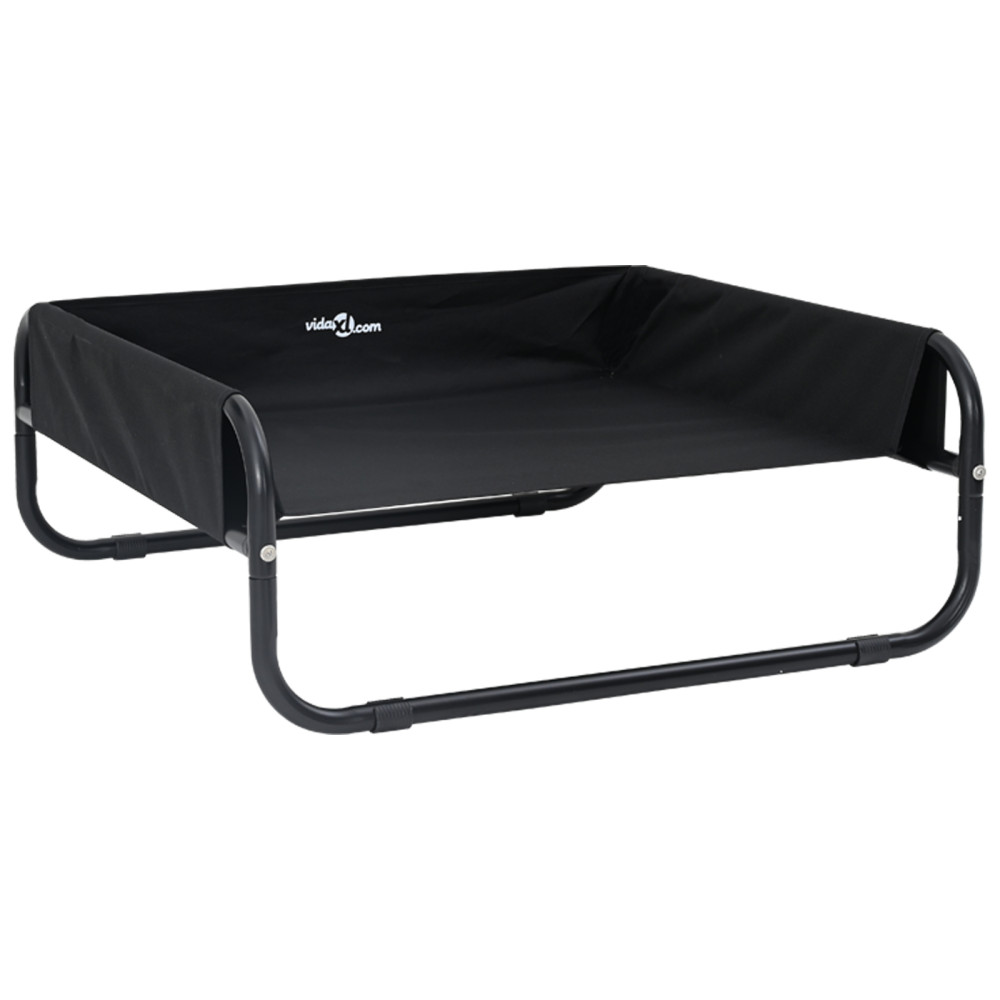 Produktbild för Hundsäng Svart 75 x 75 x 30 cm Stål