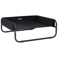 Produktbild för Hundsäng Svart 75 x 75 x 30 cm Stål