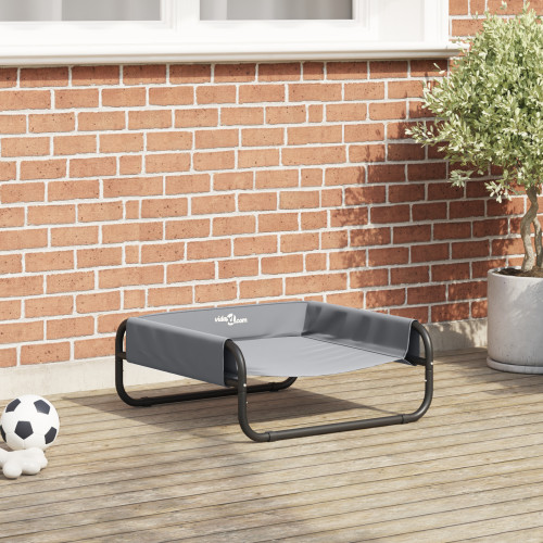 vidaXL Hundsäng Ljusgrå 57 x 57 x 24 cm Stål