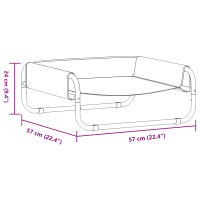 Produktbild för Hundsäng Ljusgrå 57 x 57 x 24 cm Stål