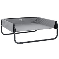 Produktbild för Hundsäng Ljusgrå 70 x 70 x 28,5 cm Stål
