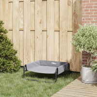 Produktbild för Hundsäng Ljusgrå 70 x 70 x 28,5 cm Stål