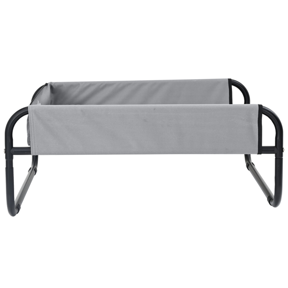 Produktbild för Hundsäng Ljusgrå 70 x 70 x 28,5 cm Stål